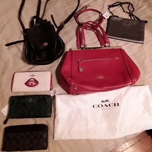 Coach purses and accordion wallets, mini backpack